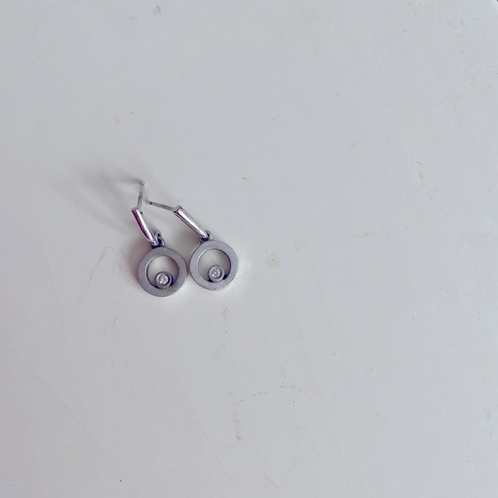 Silver Earrings with real Diamonds